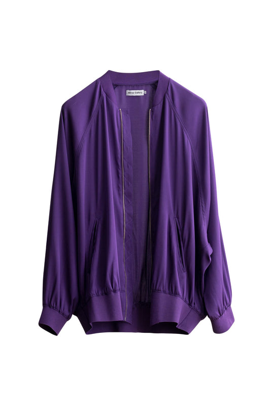 Kimie silk bomber jacket violet
