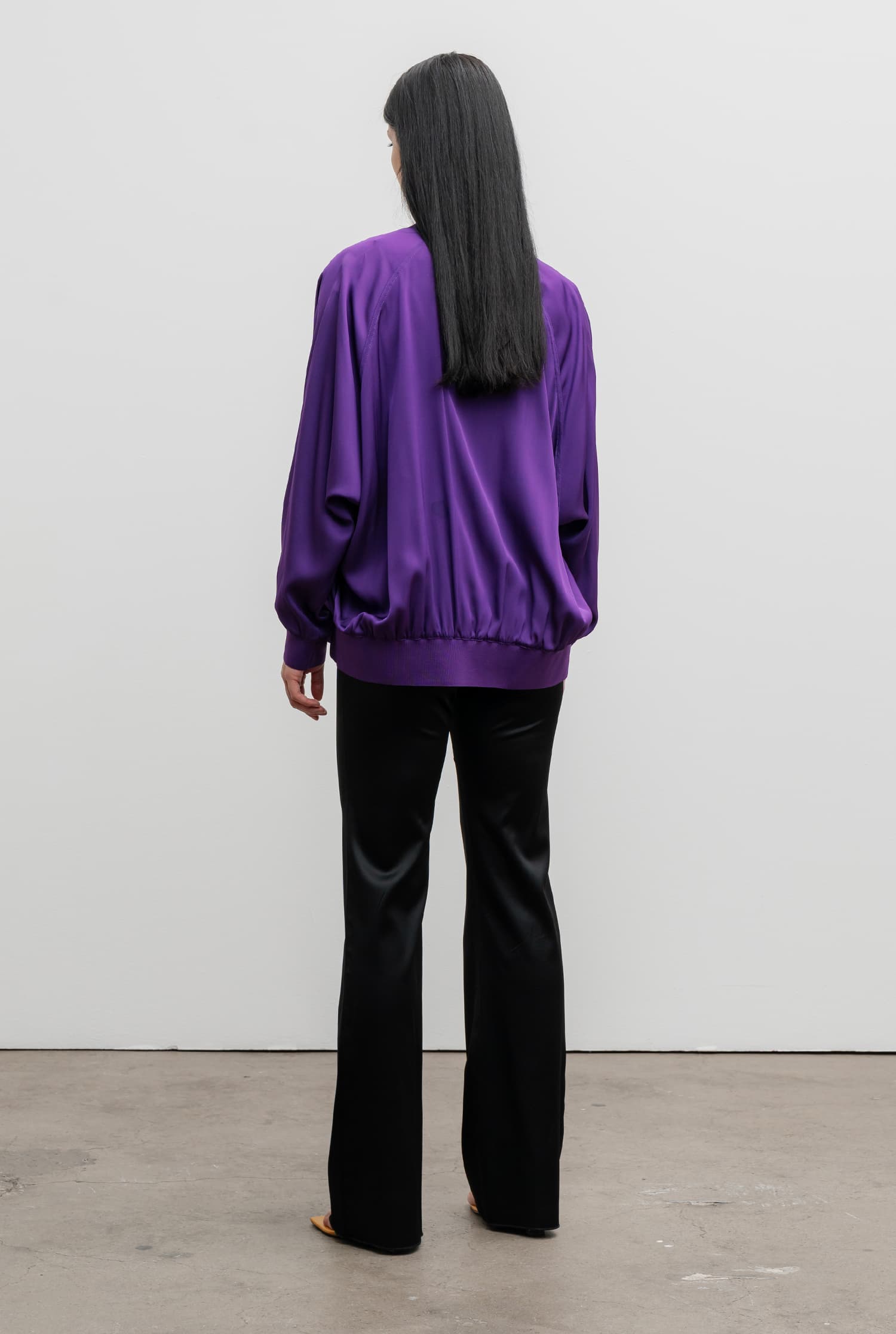 Kimie silk bomber jacket violet