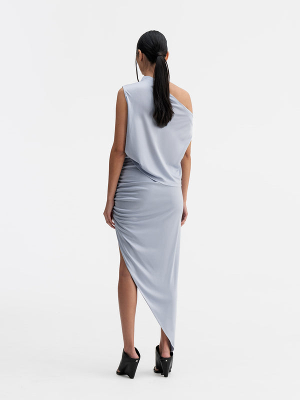 Back view of Ahlvar Gallery Lana jersey tank denim blue