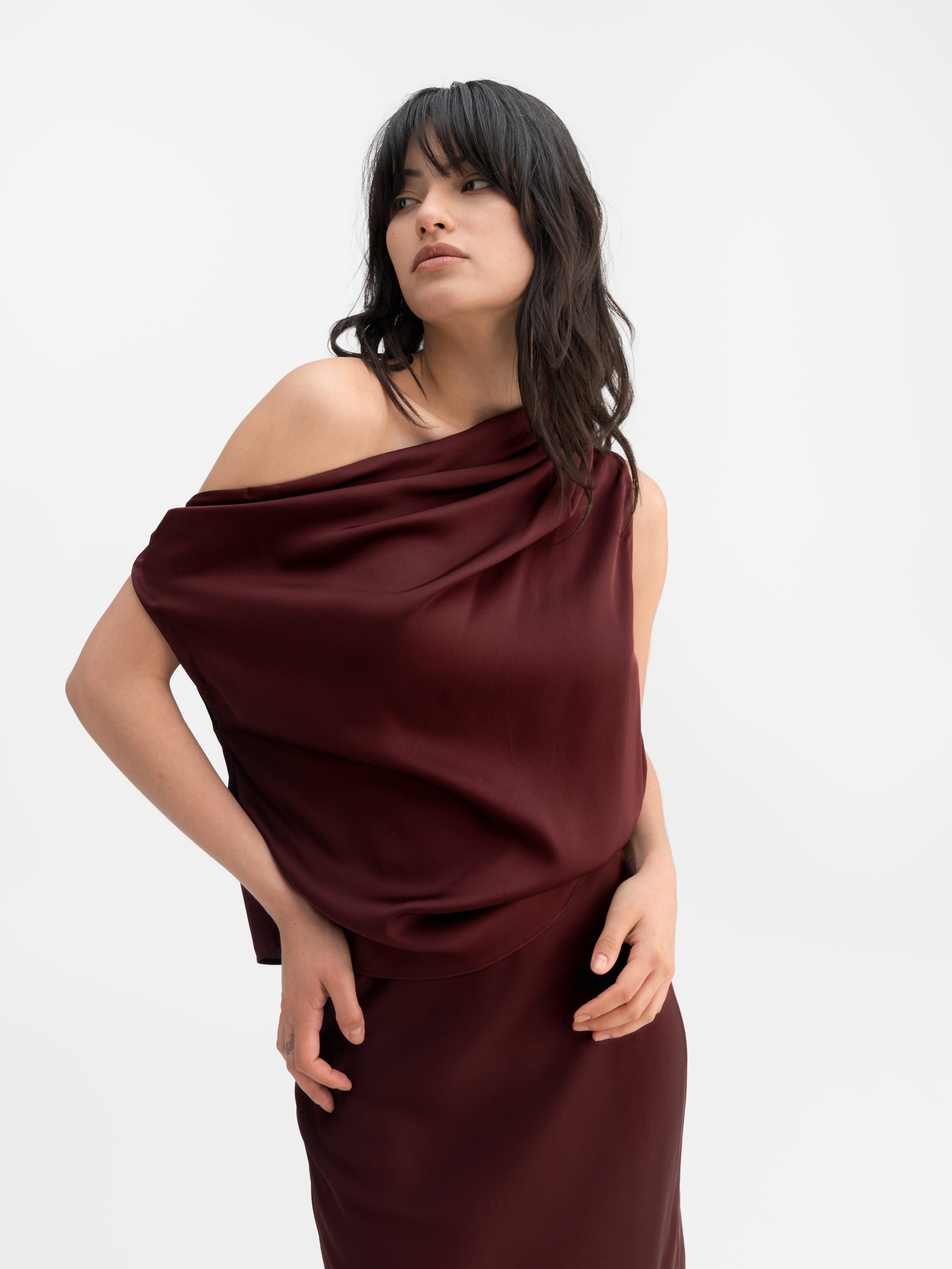 Lana silk tank burgundy