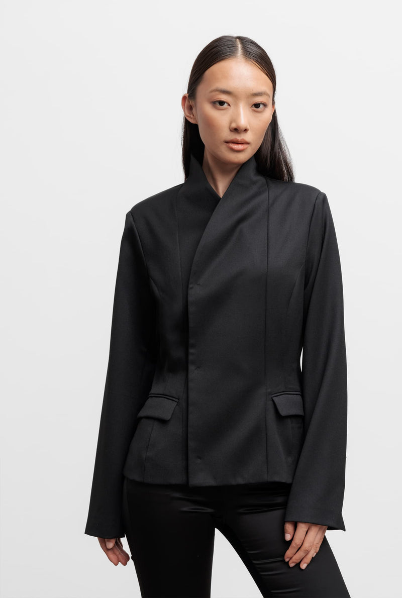 Lara wool blazer black