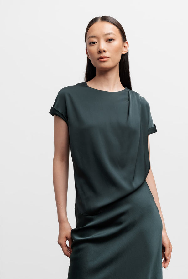 Lee silk top deep forest