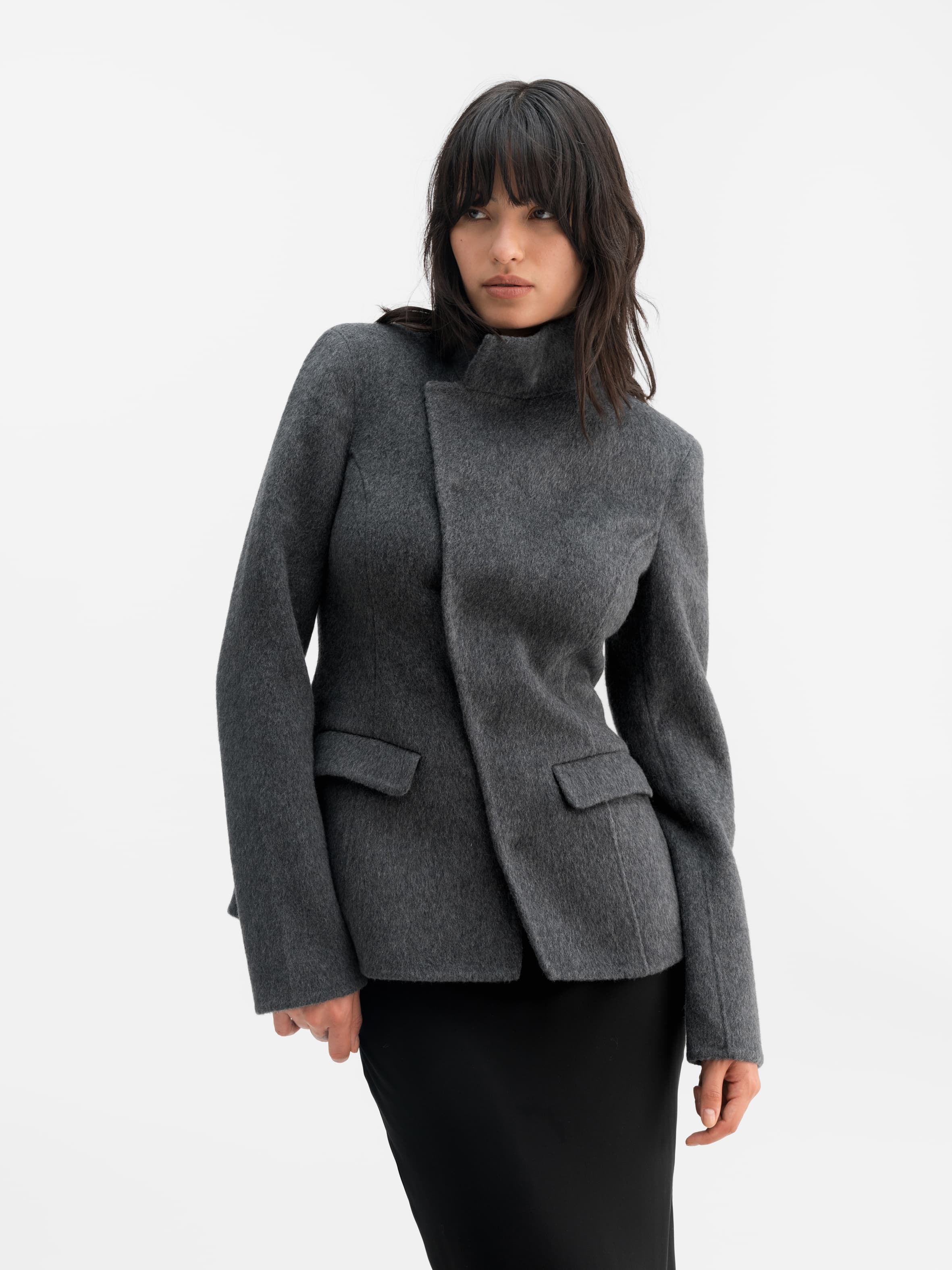 Leia wool blazer dark grey
