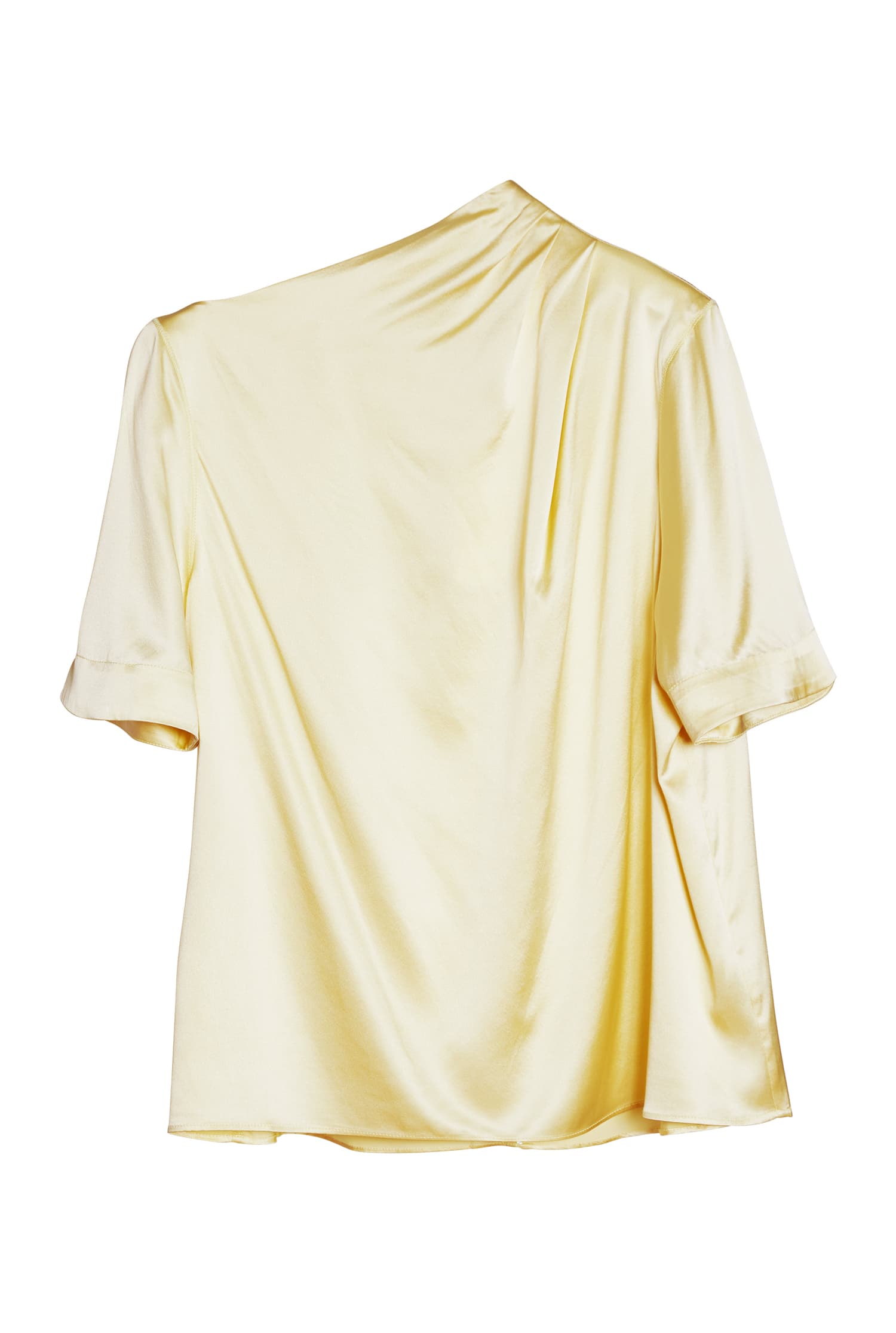 Lima satin silk tee lemon