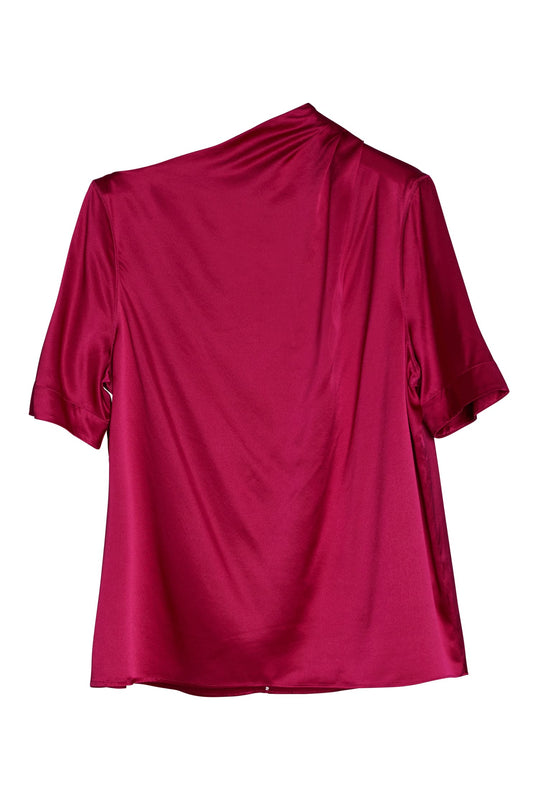Lima satin silk tee raspberry