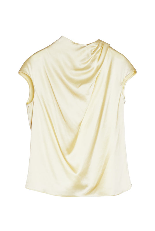 Lima silk satin top lemon
