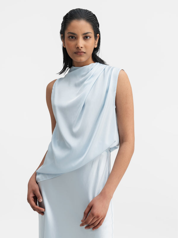 Lima silk tank sky blue