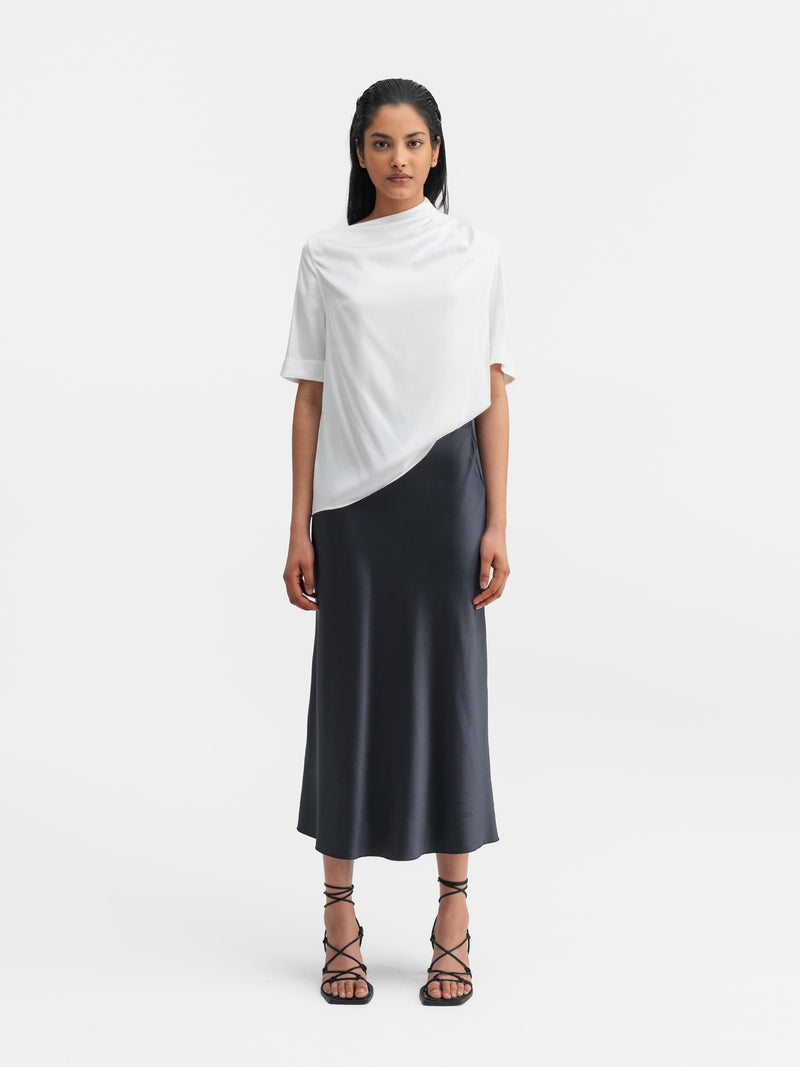 Lima silk tee white