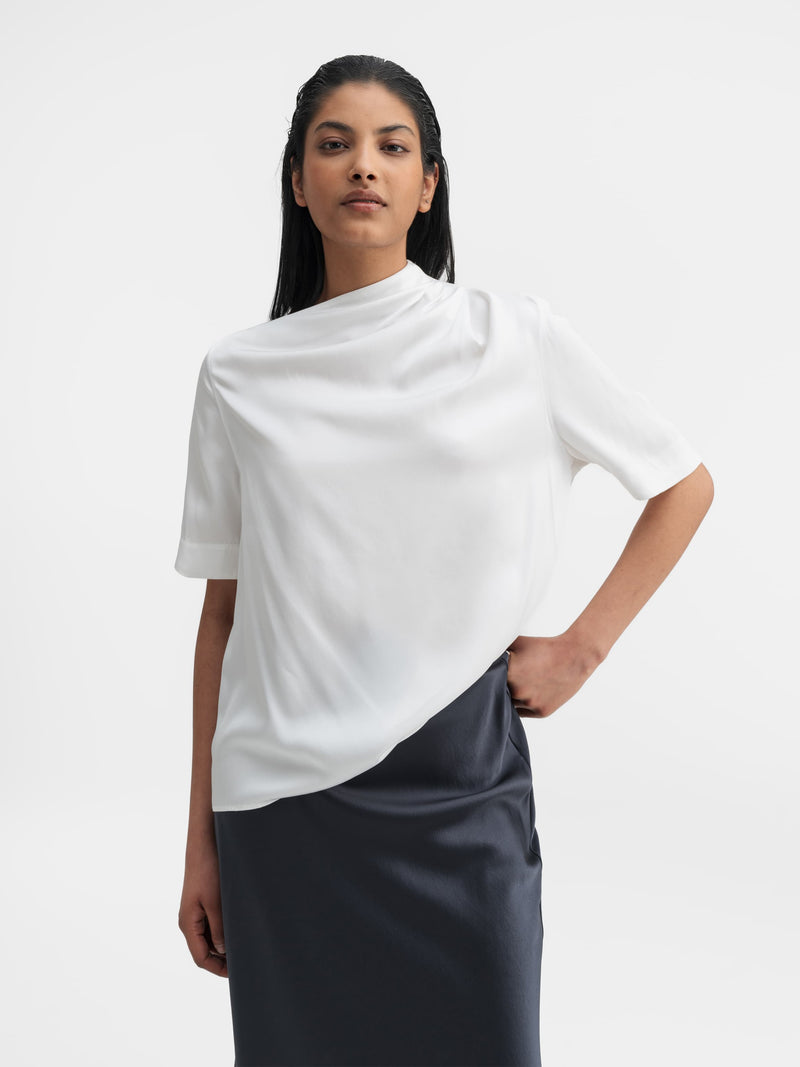 Lima silk tee white