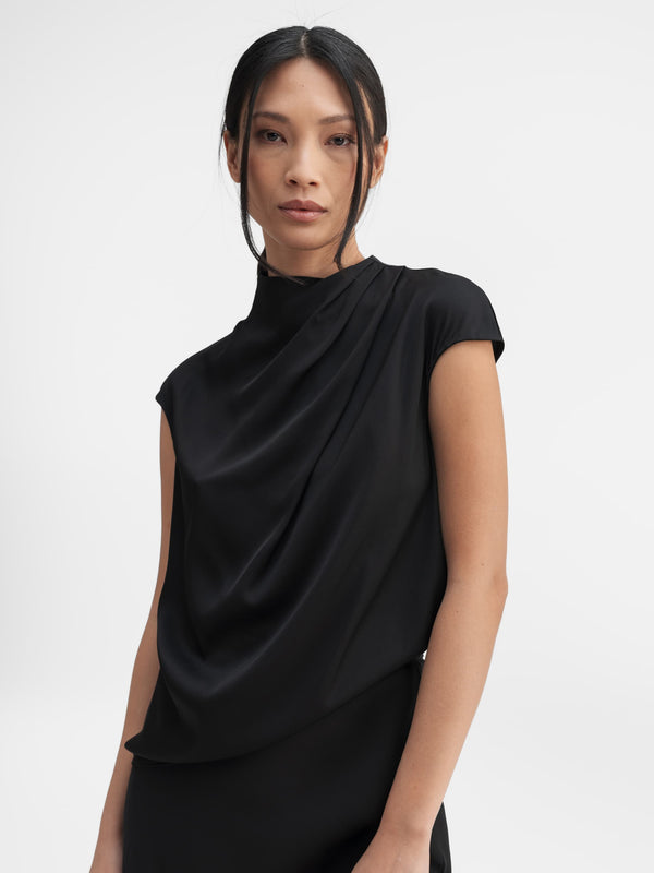 Lima silk top black