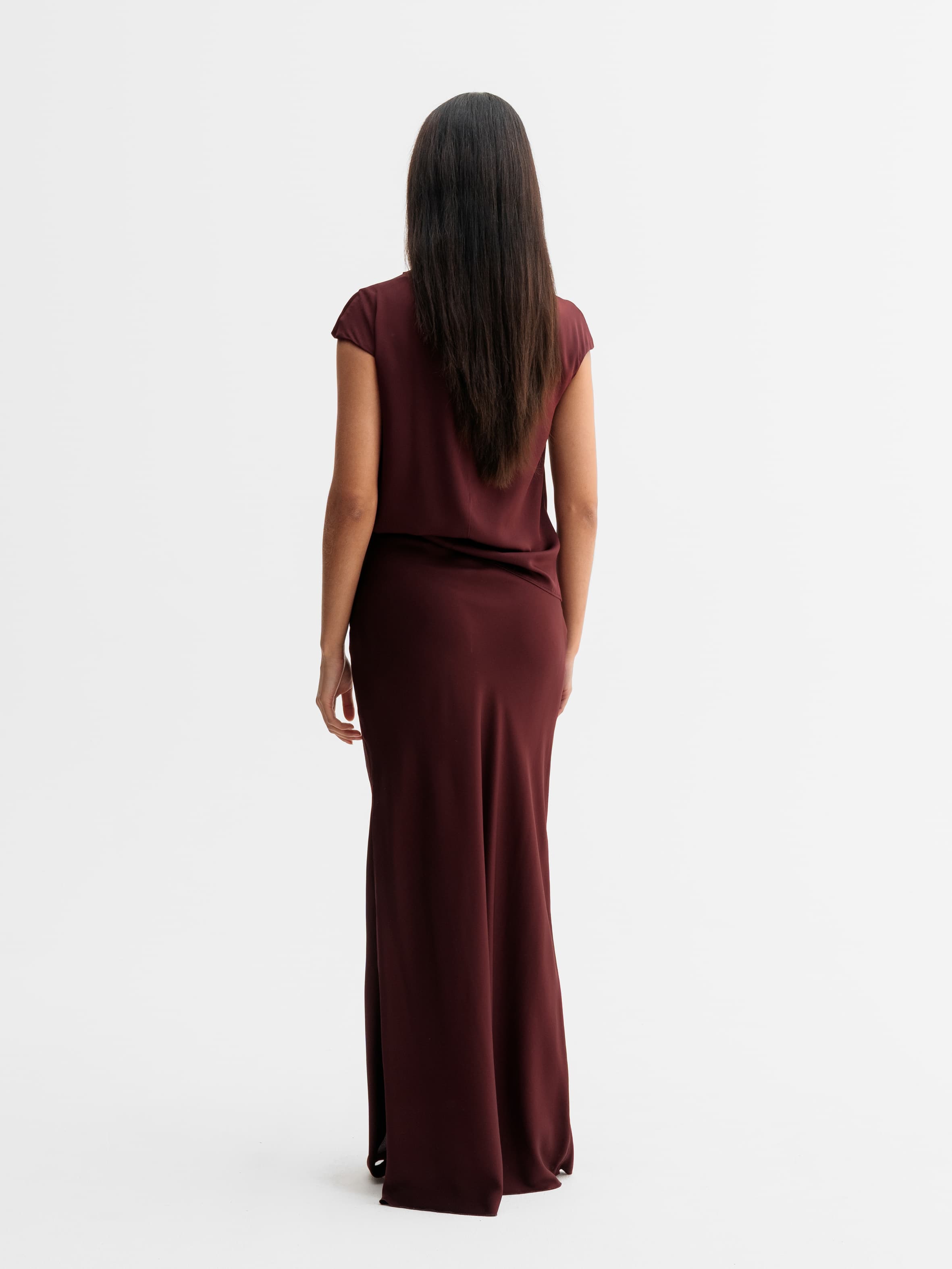 Lima silk top burgundy