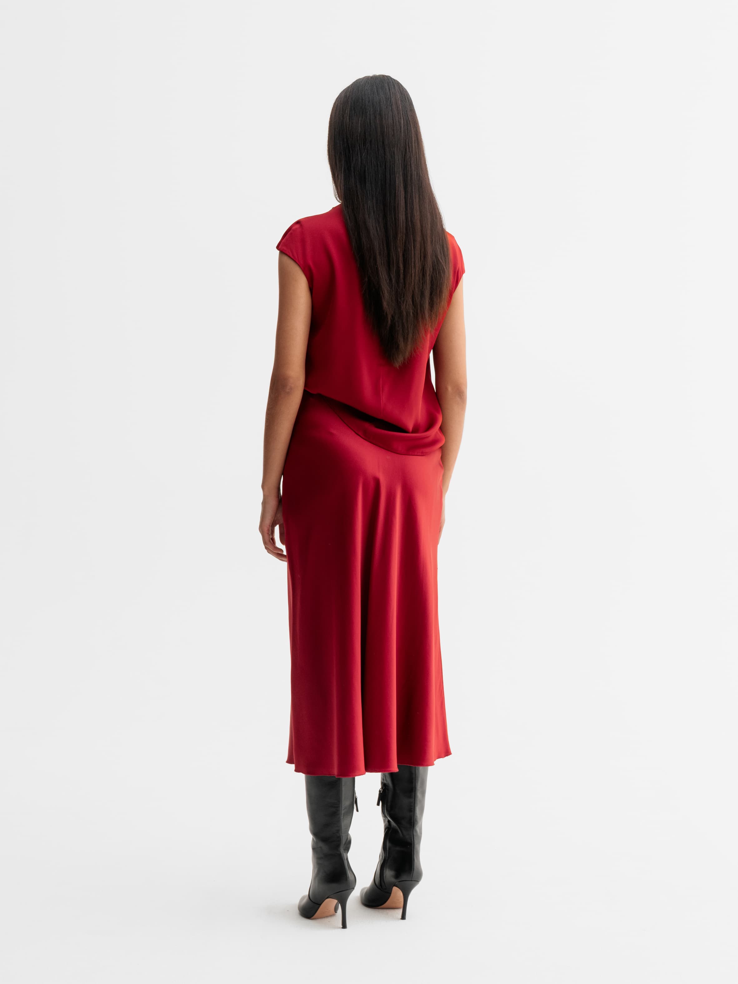 Lima silk top dark red