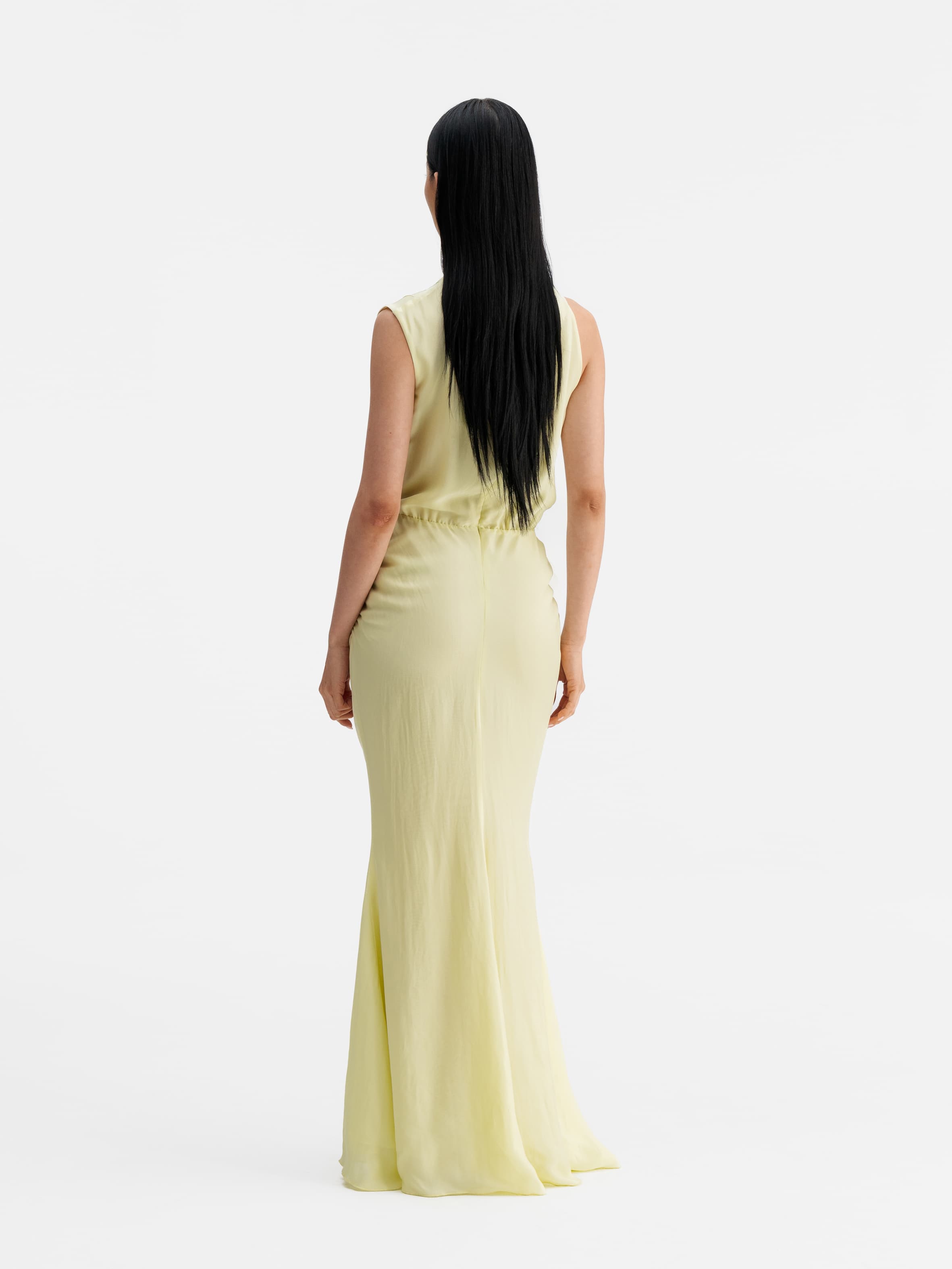 Back view of Ahlvar Gallery Lima summer dress lime