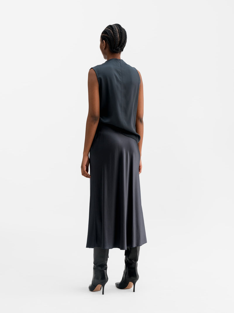 Lima silk tank blue grey