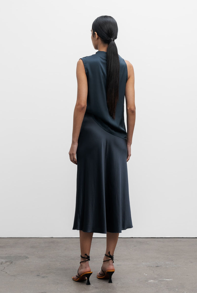 Lima silk tank blue grey