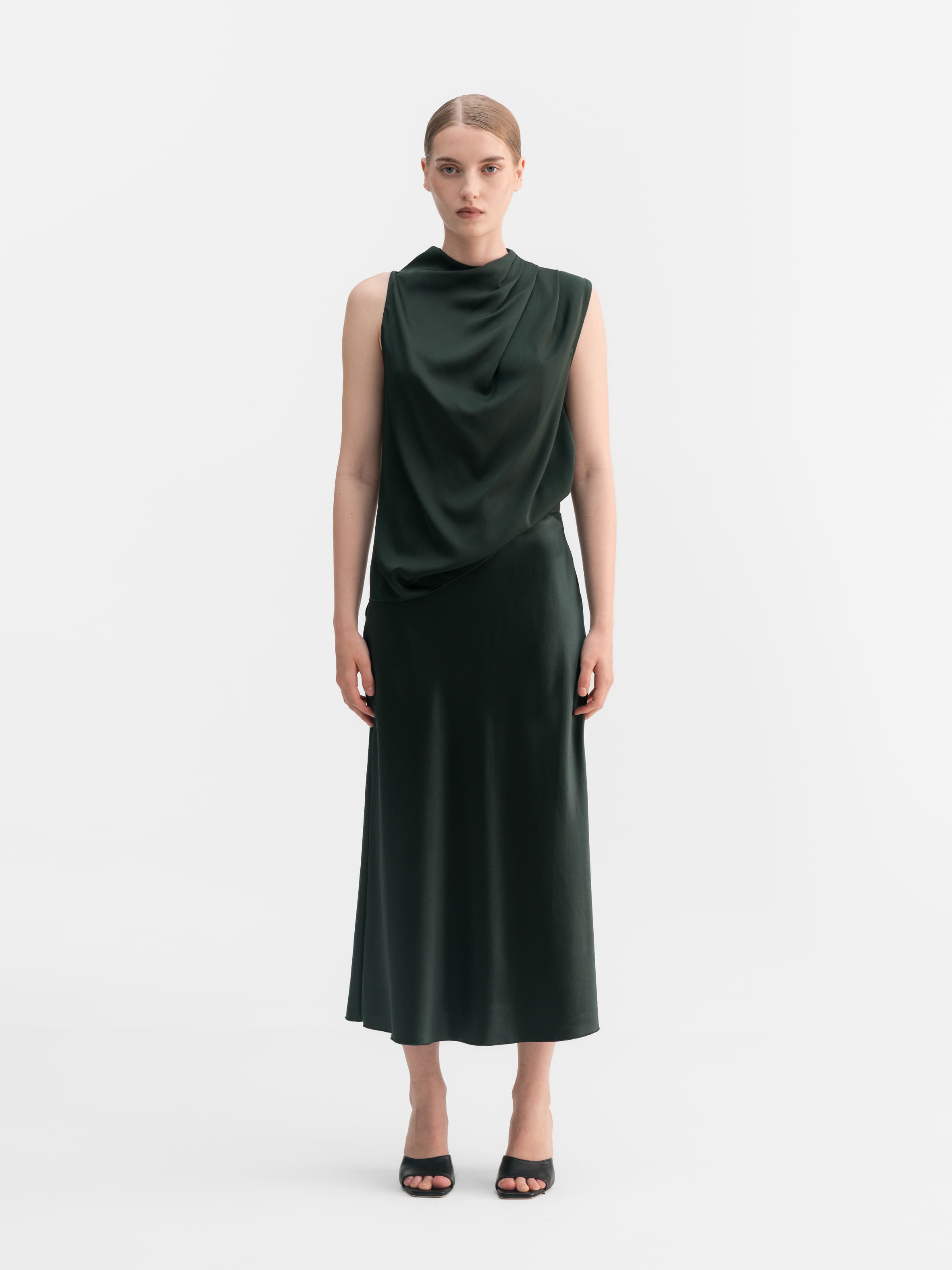 Lima silk tank deep forest