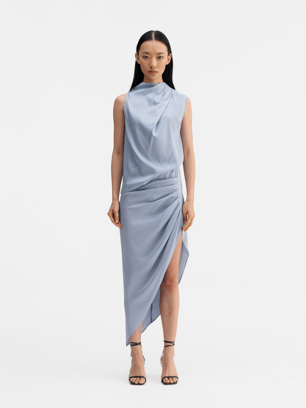 Lima silk tank denim blue