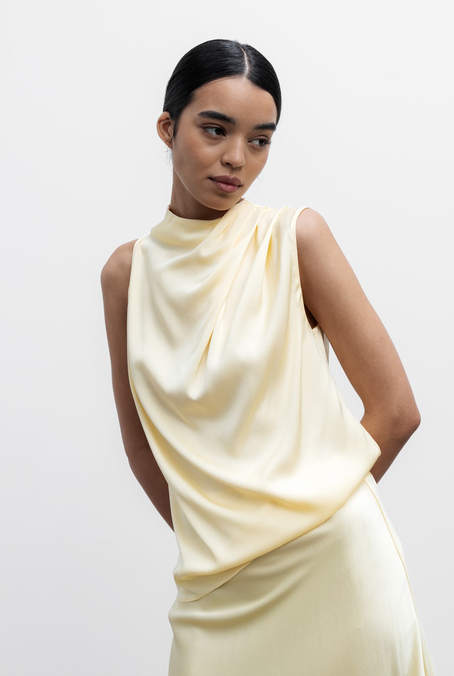 Lima silk tank lemon