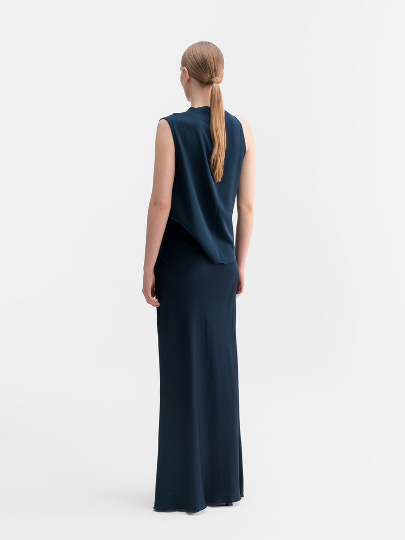 Lima silk tank midnight blue
