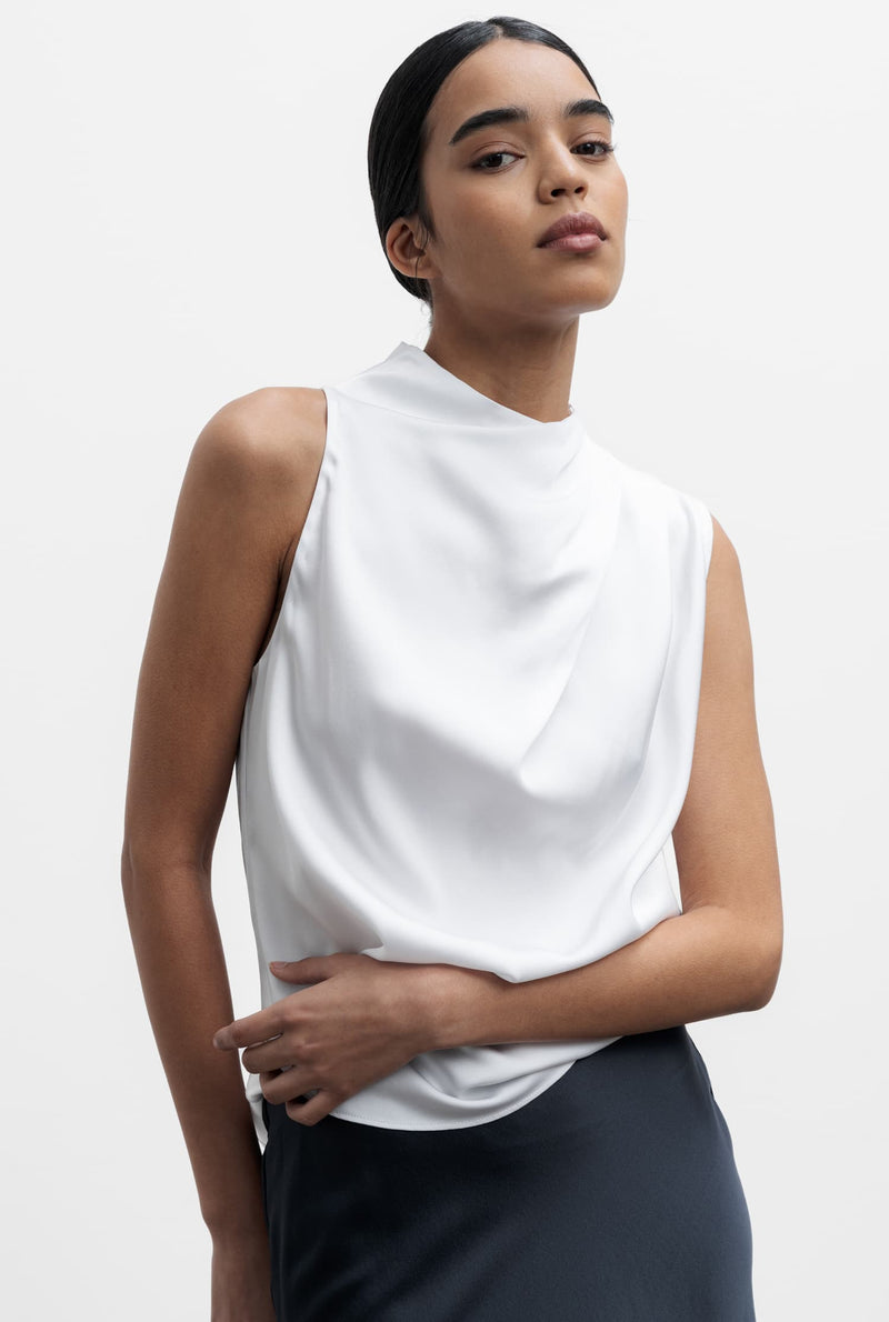 Lima silk tank optic white