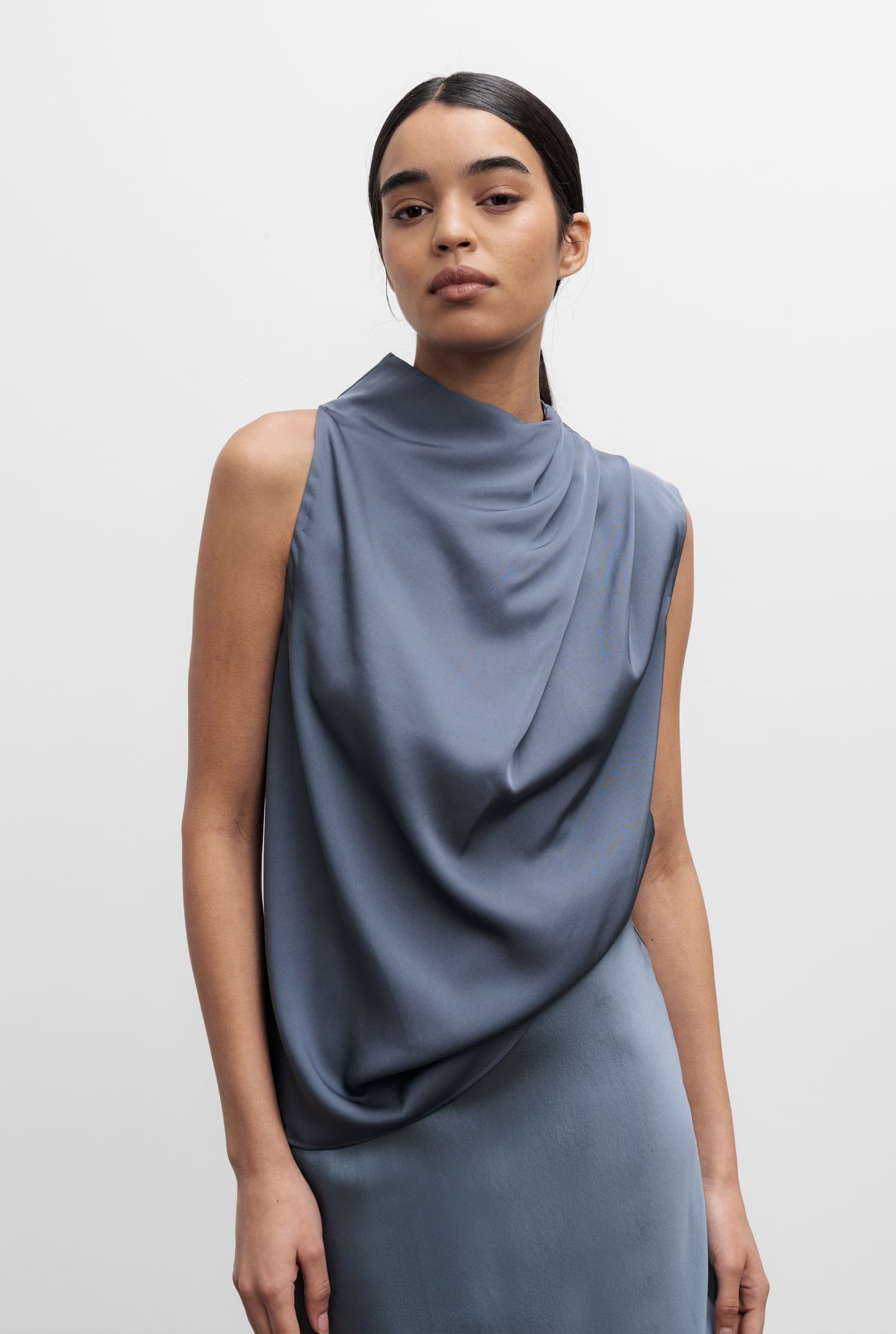Lima silk tank steel blue