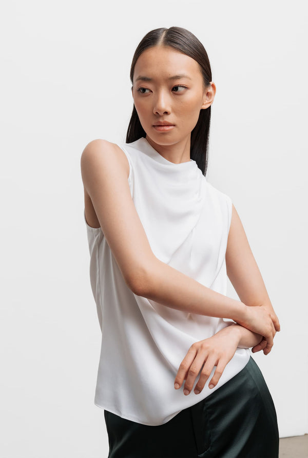 Lima silk tank white