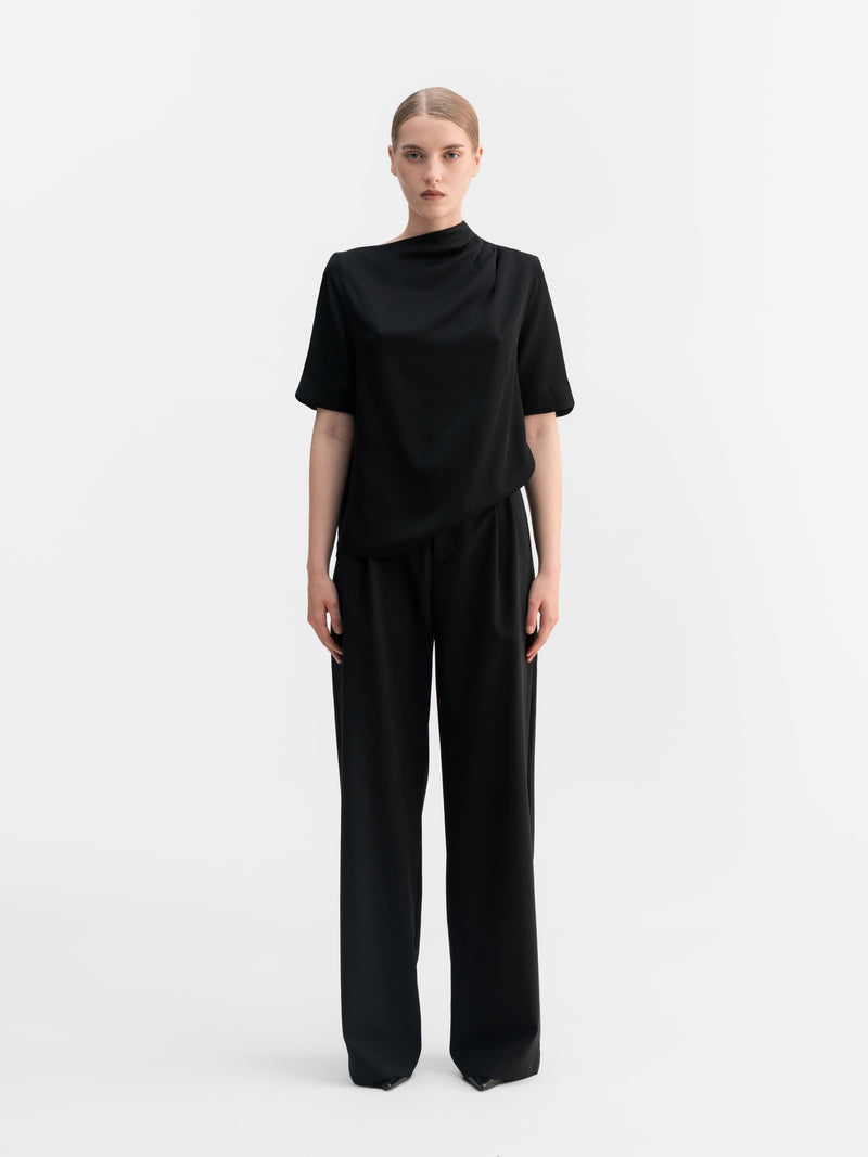 Lima silk tee black