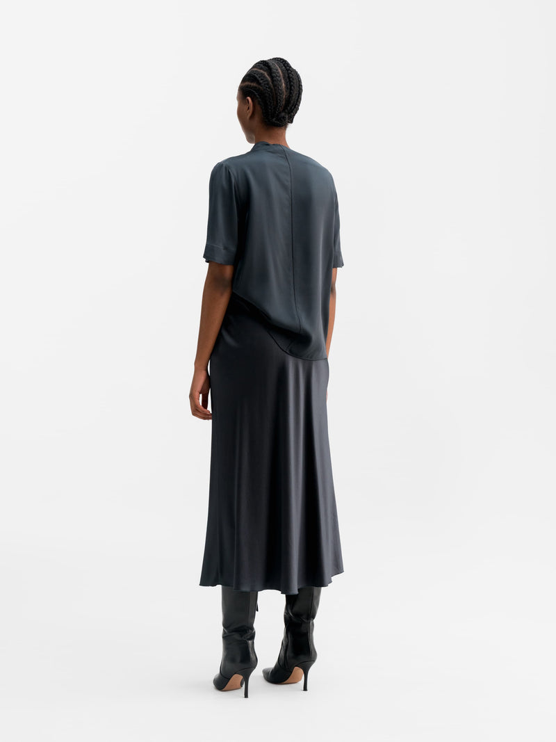 Lima silk tee blue grey