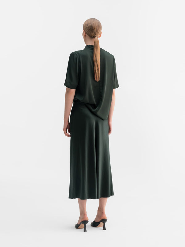 Lima silk tee deep forest