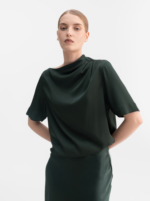 Lima silk tee deep forest