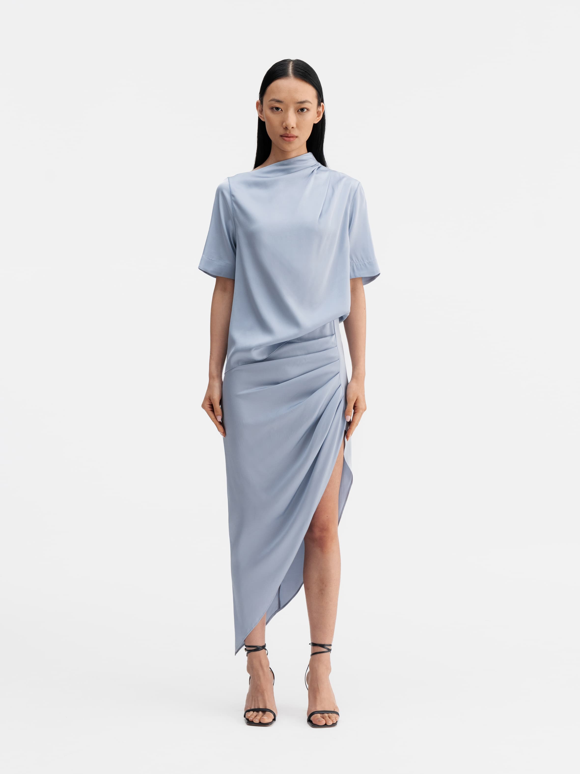 Lima silk tee denim blue