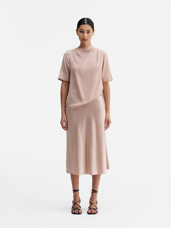 Lima silk tee dusty pink