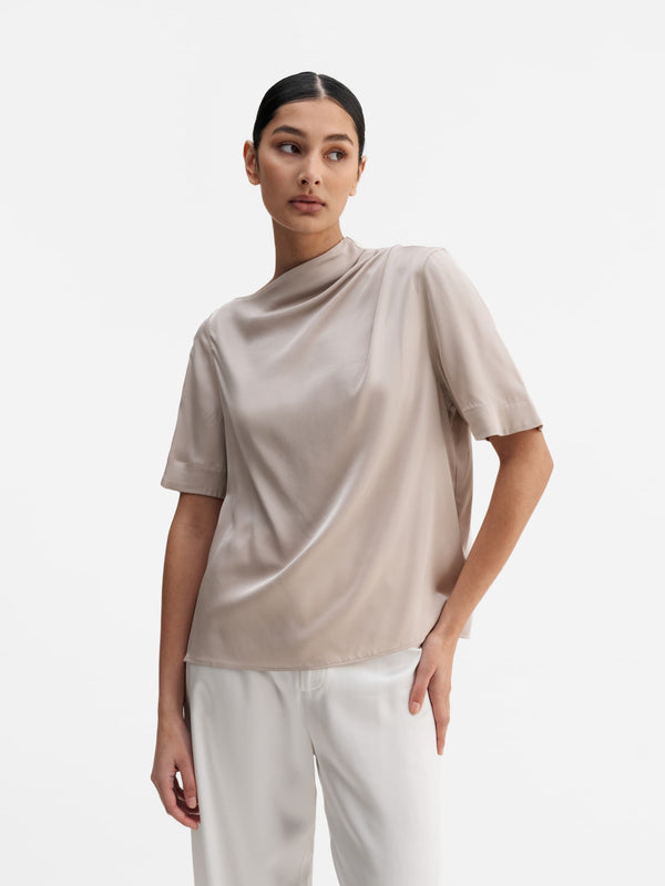 Lima silk tee greige