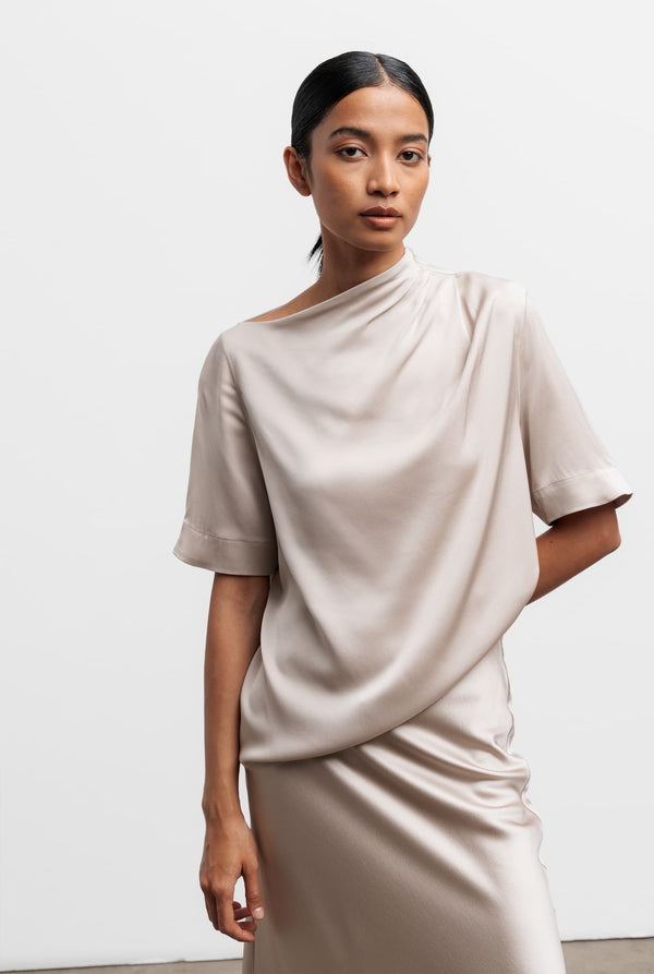 Lima silk tee greige