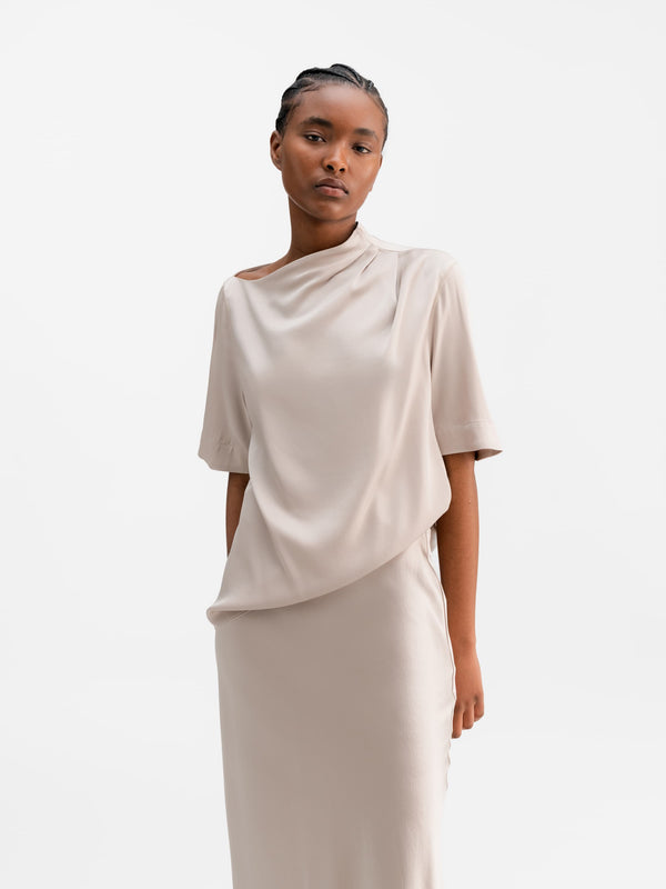 Lima silk tee greige