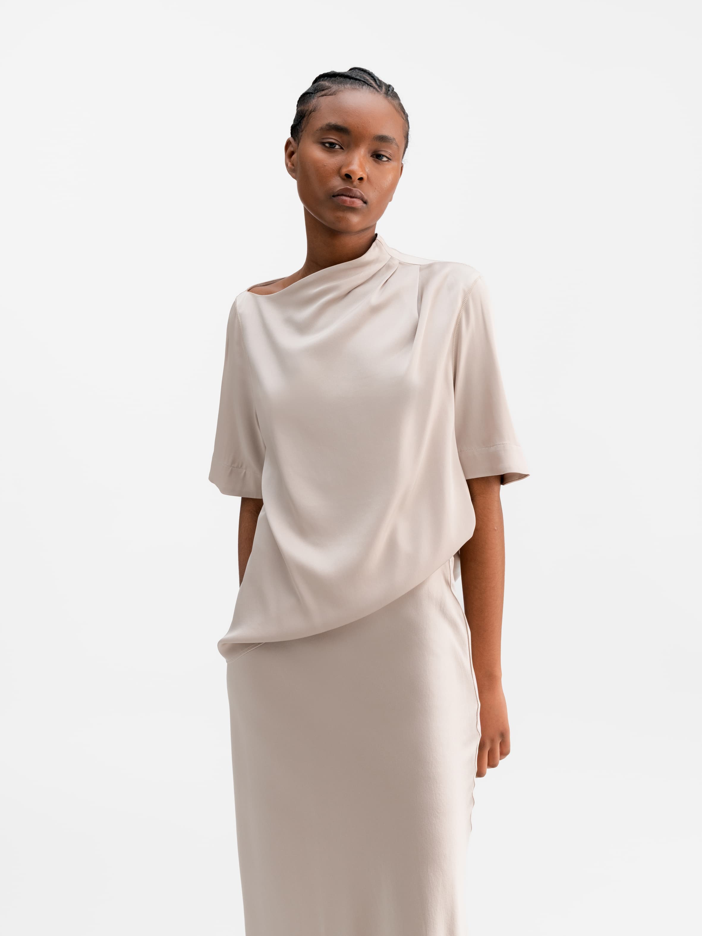 Lima silk tee greige