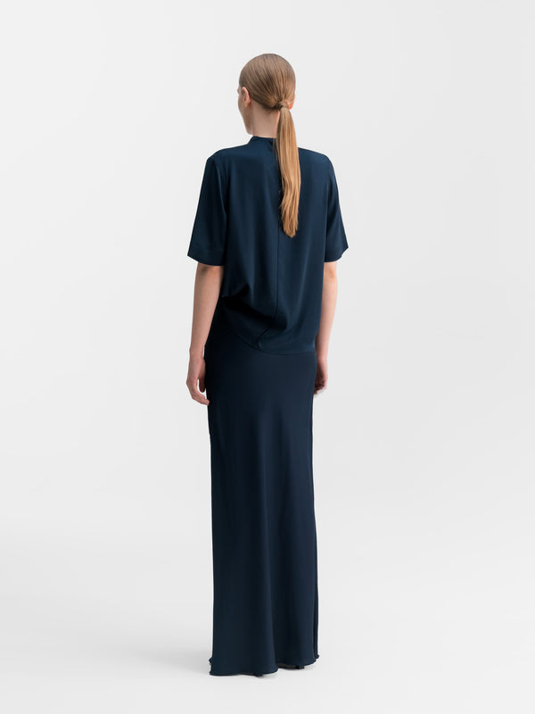 Lima silk tee midnight blue