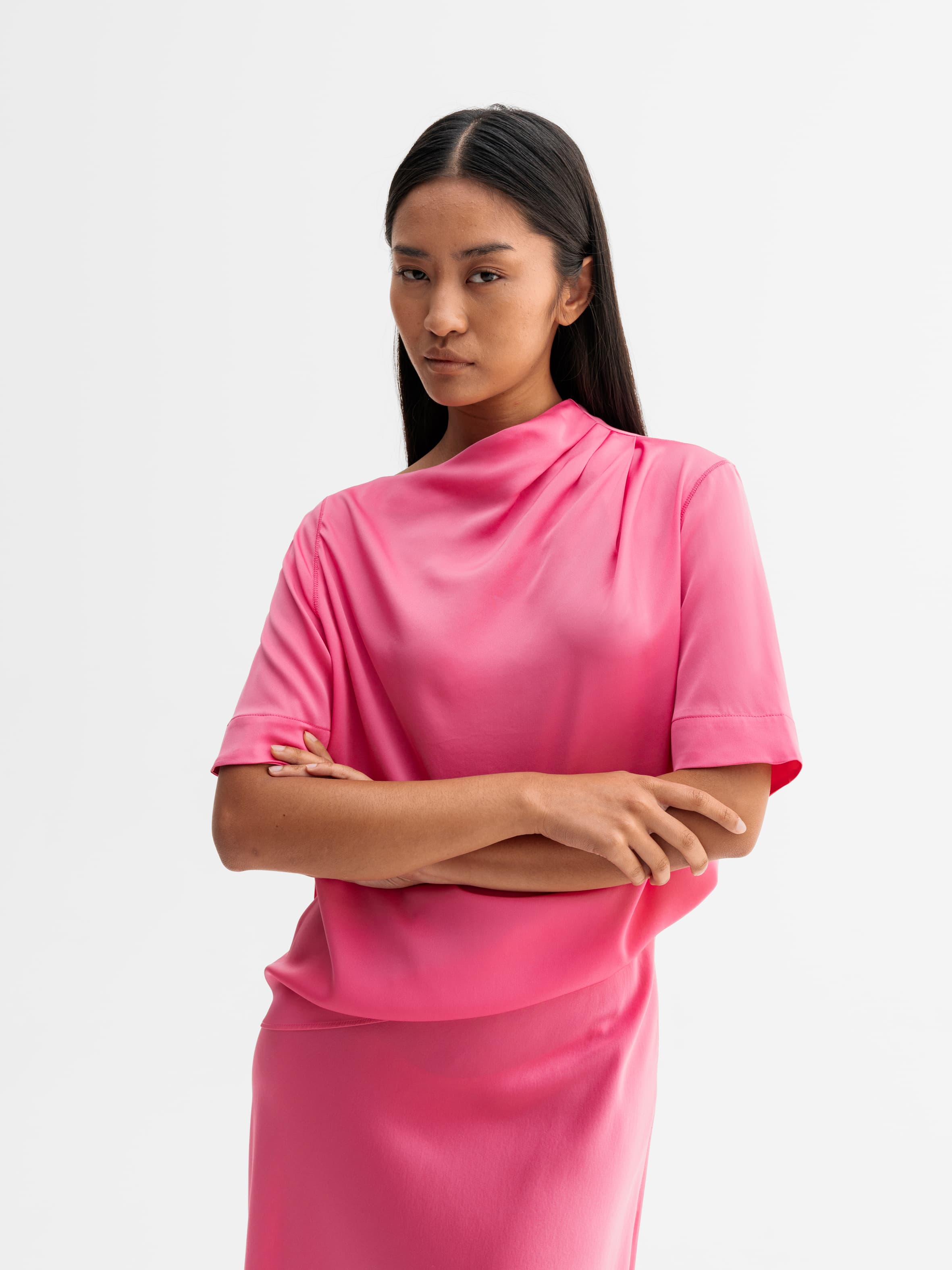 Lima silk tee pink