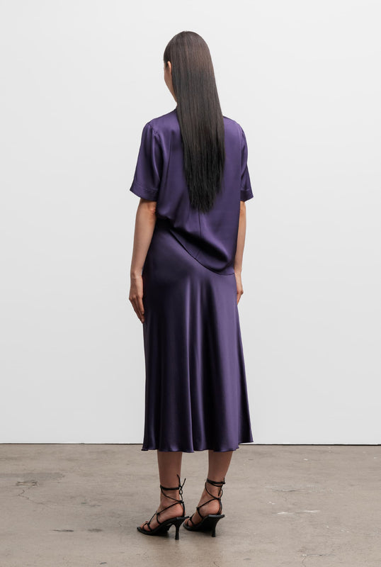 Lima silk tee plum