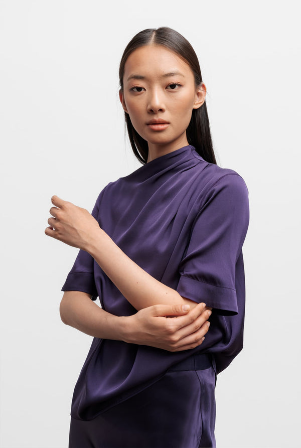 Lima silk tee plum