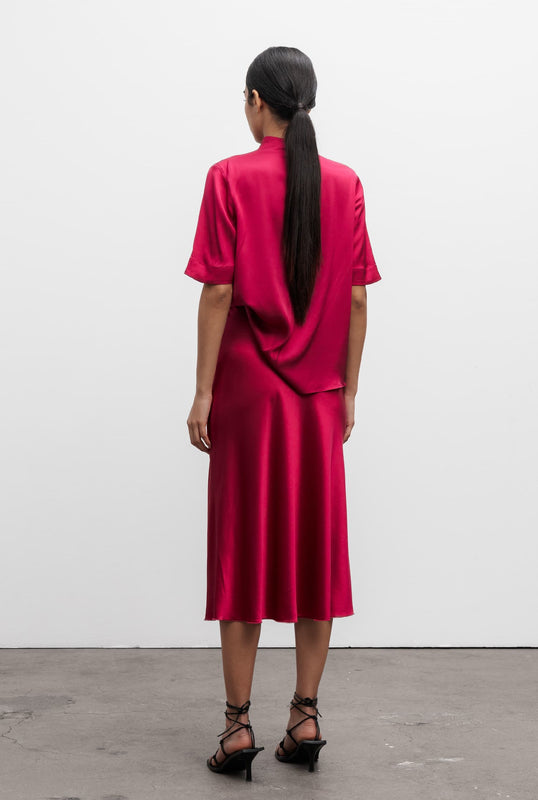 Lima silk tee raspberry