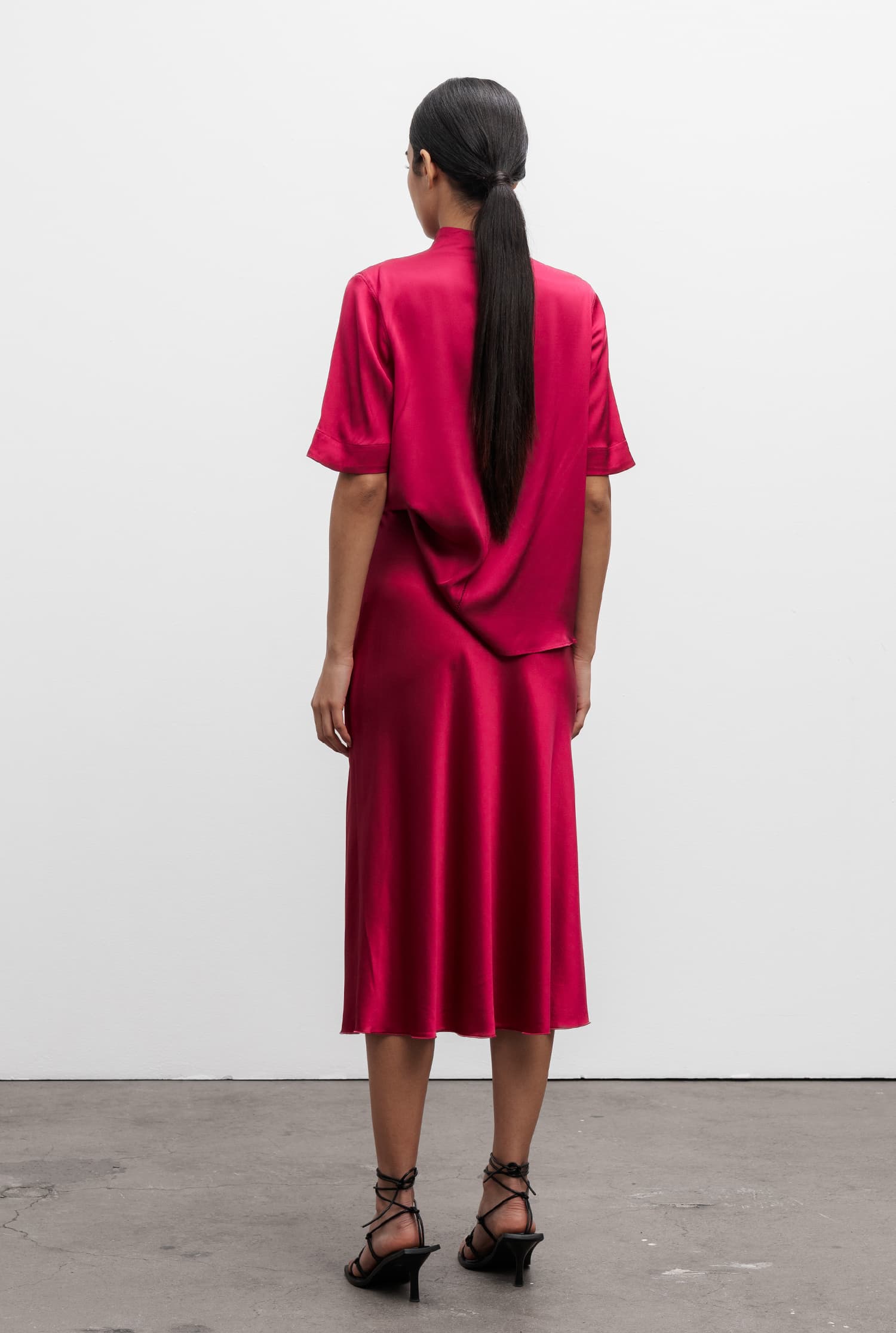 Lima silk tee raspberry