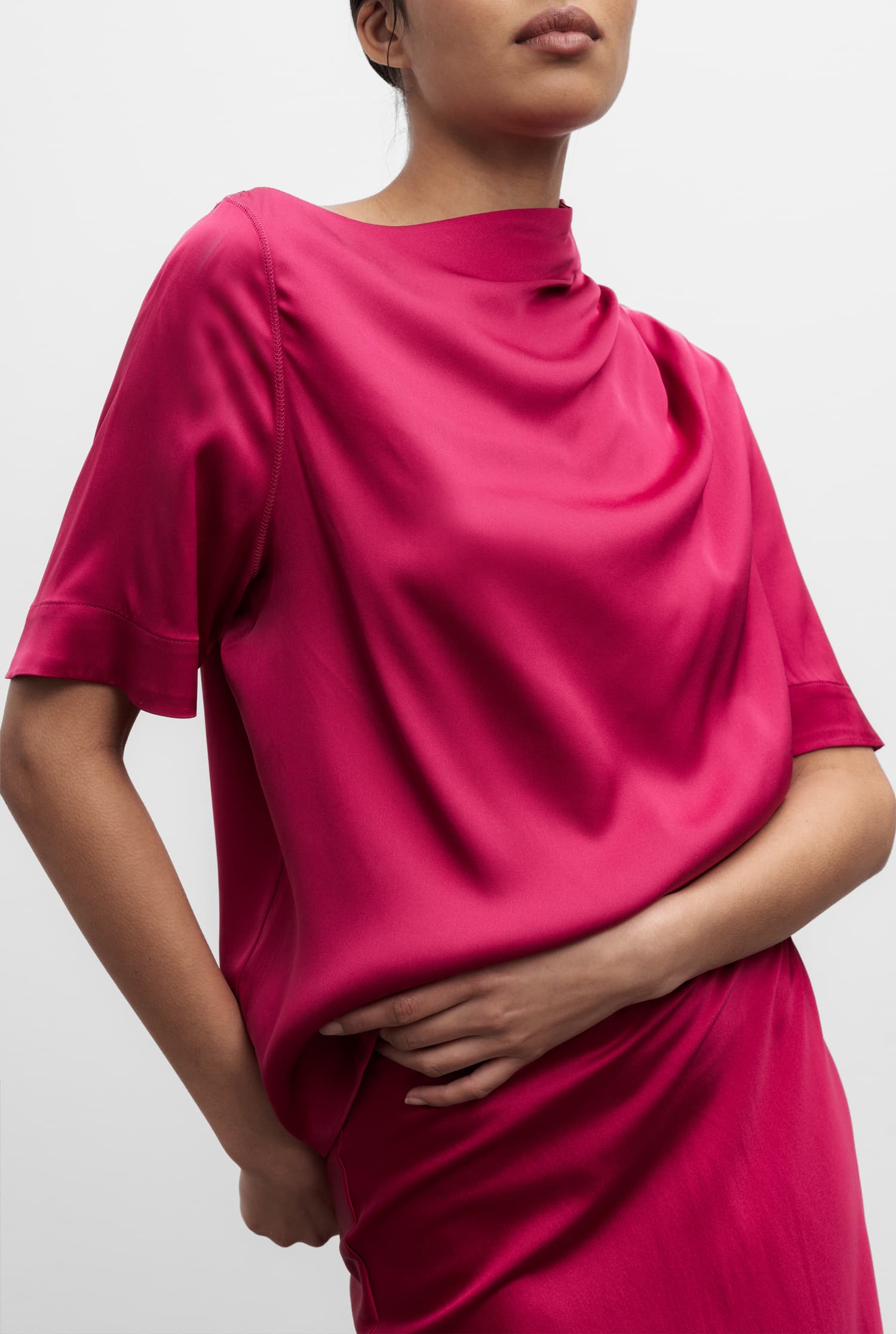 Lima silk tee raspberry