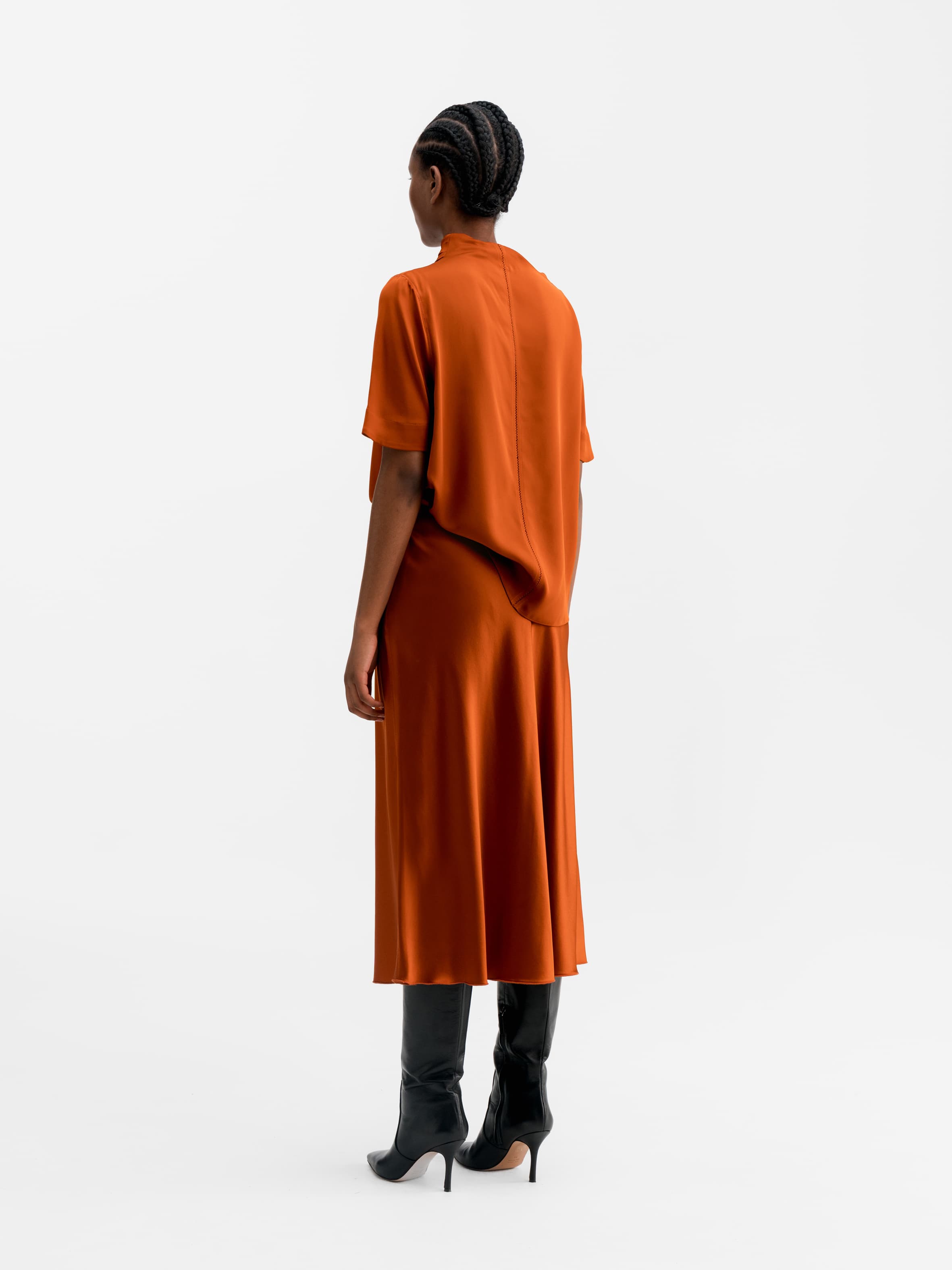 Lima silk tee rust