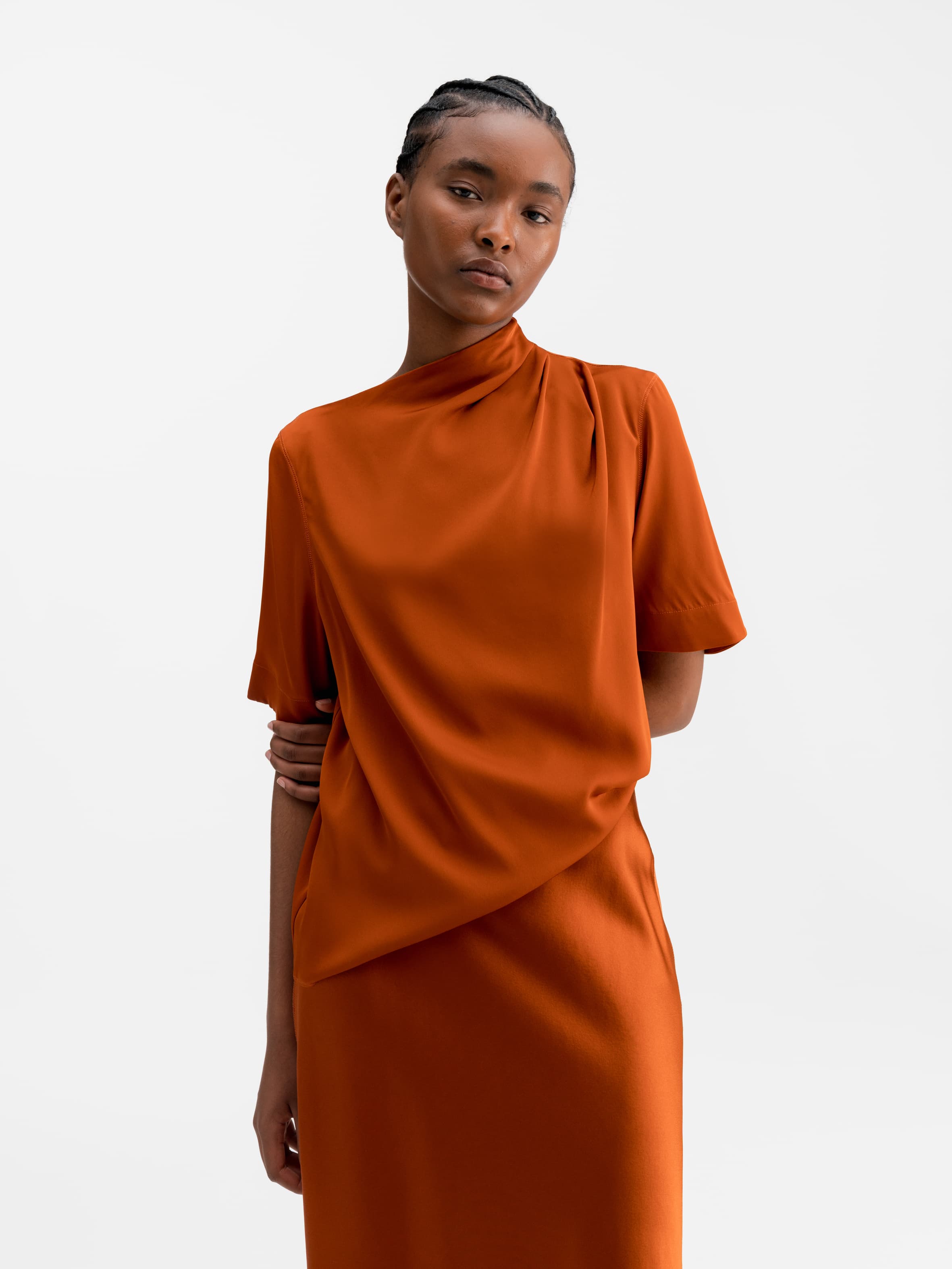 Lima silk tee rust