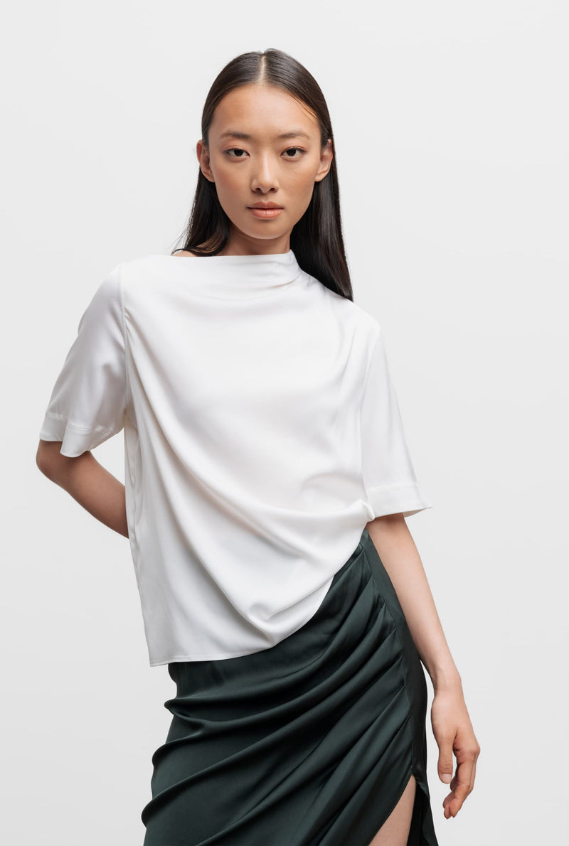 Lima silk tee white