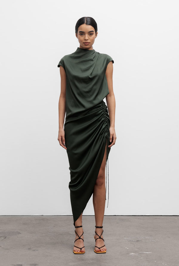 Lima silk top army green