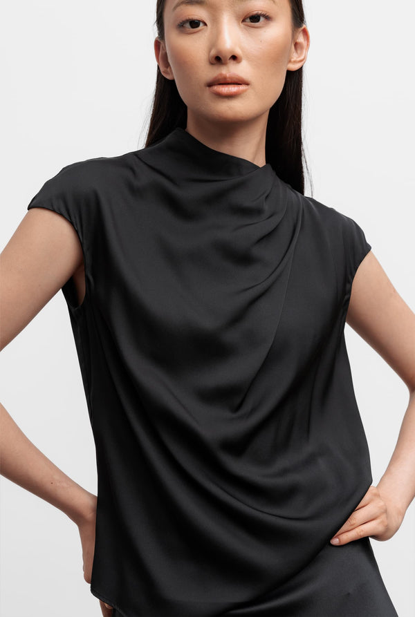 Lima silk top black