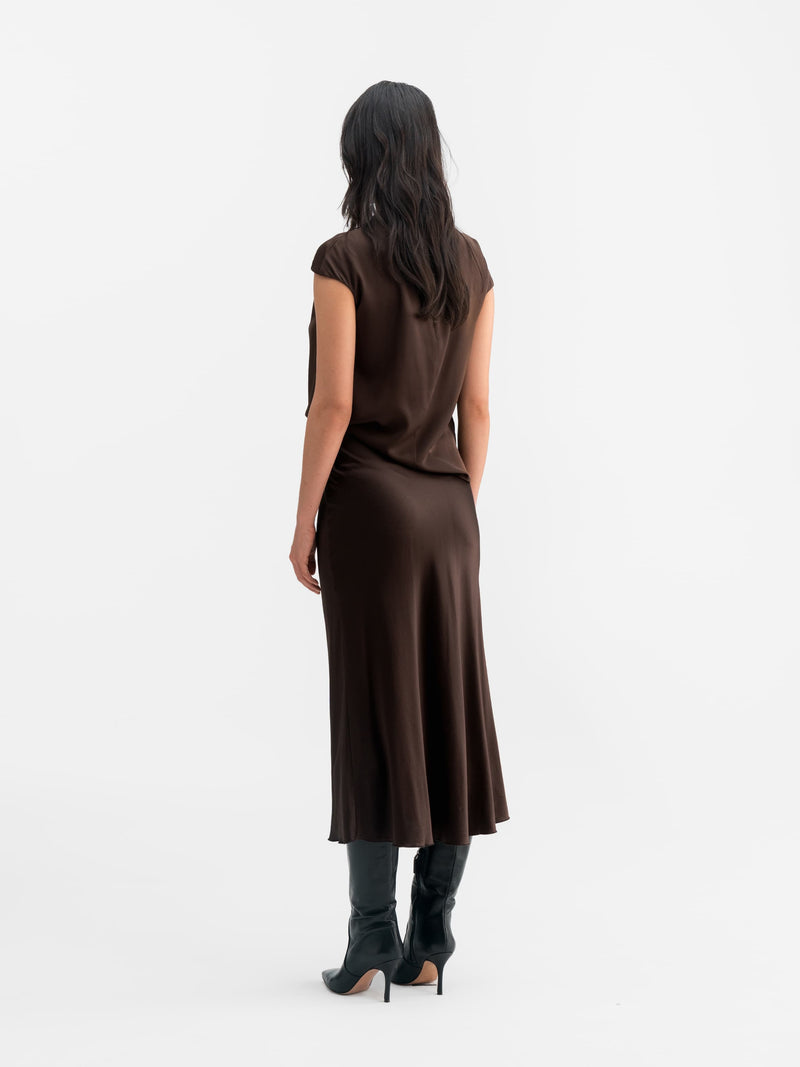 Lima silk top dark brown