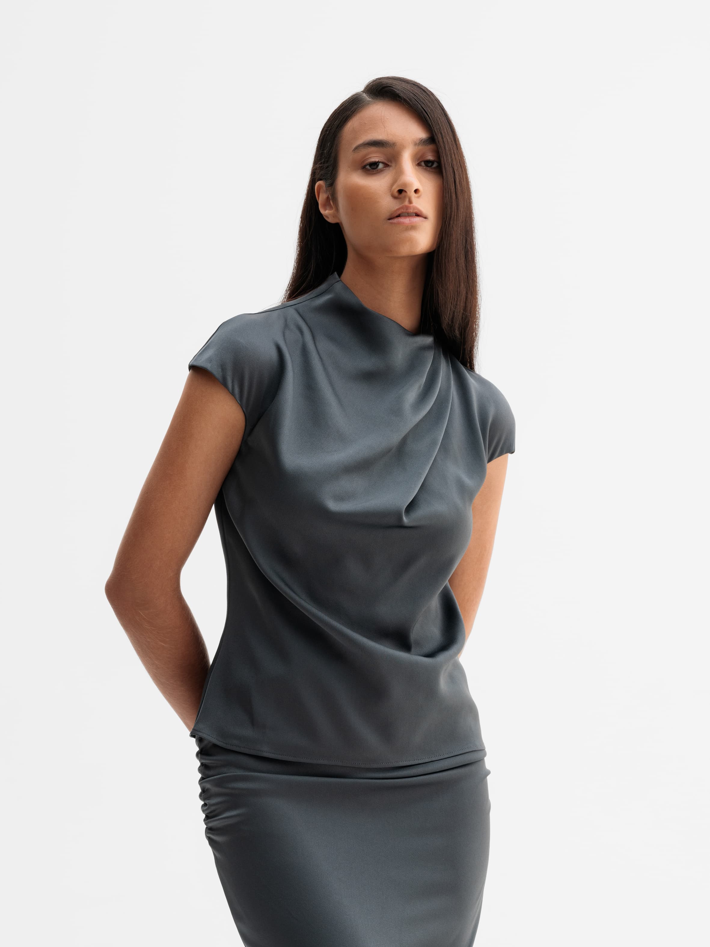 Lima top dark grey